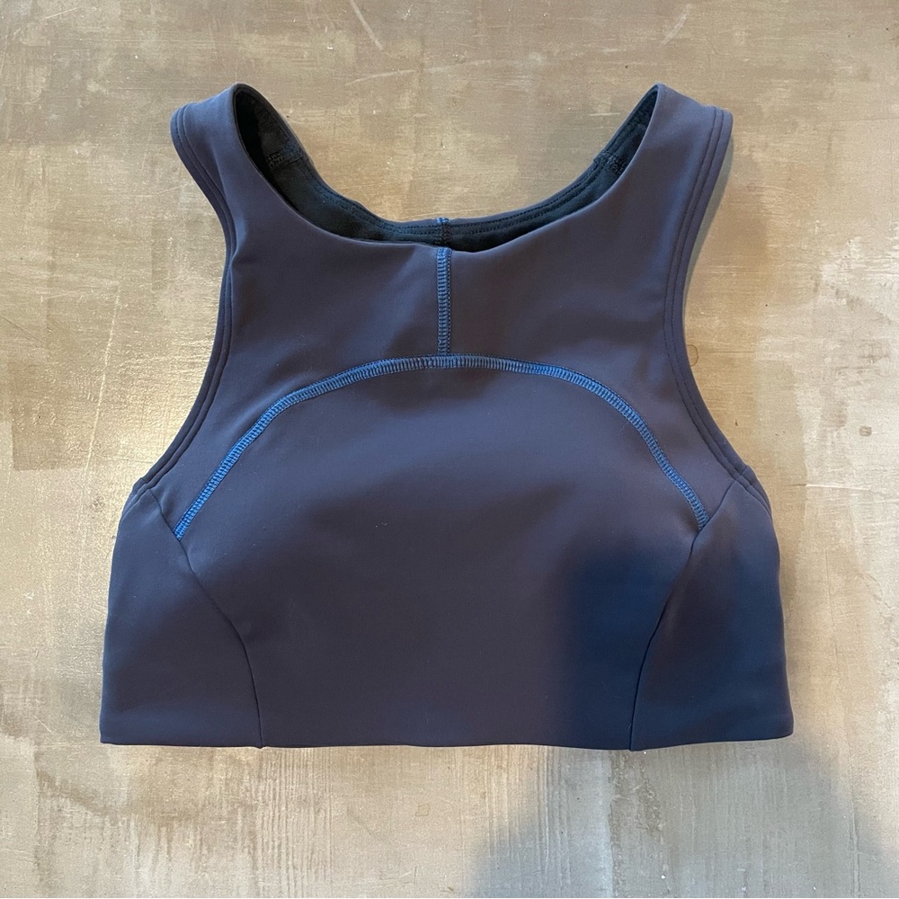 Lululemon Women's Blue High Neck Sports Bra